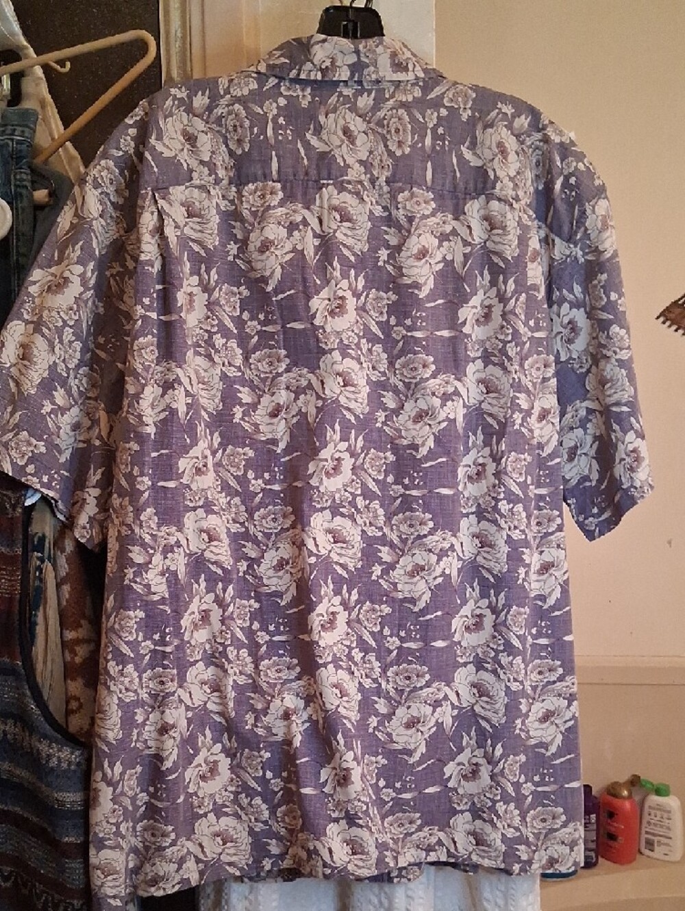 Cremieux Purple Floral Short-Sleeve Button-Down Shirt,sz.XXL - Picture 4 of 5